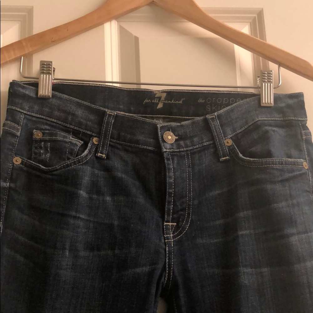 7 For All Mankind Dark Blue Ankle Jeans